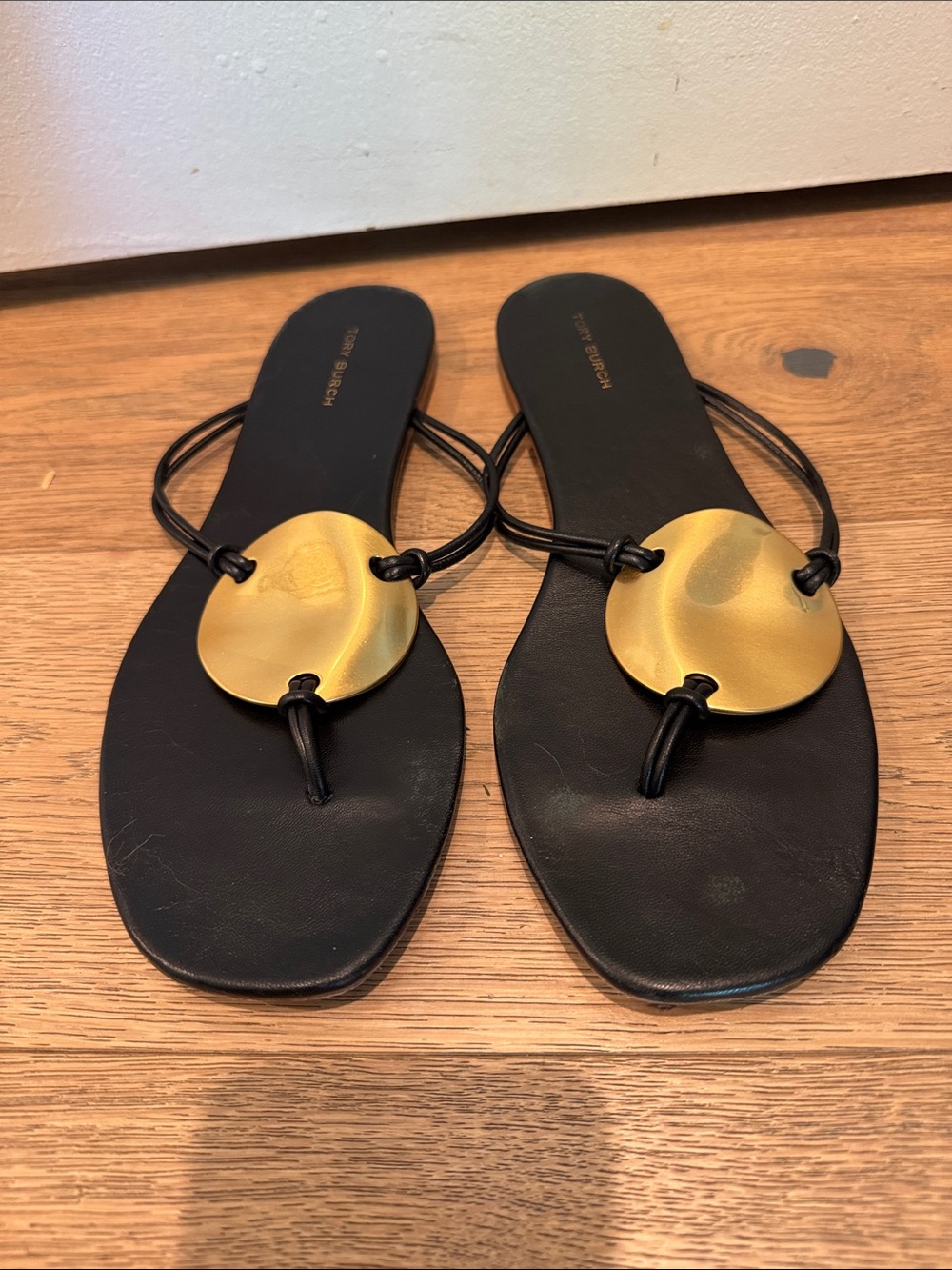 Tory Burch Patos Black Leather Sandals - Picture 1 of 7